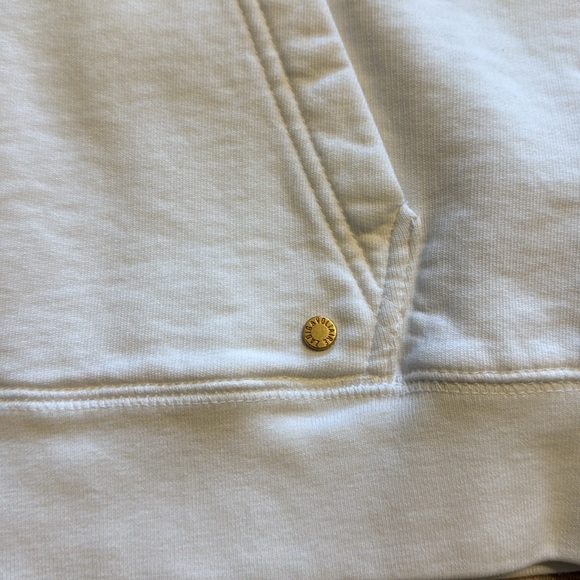 Zadig & Voltaire Comfy Rock Gold Studs Zip Up Hoodie White Blanc Medium Like New - Picture 6 of 9